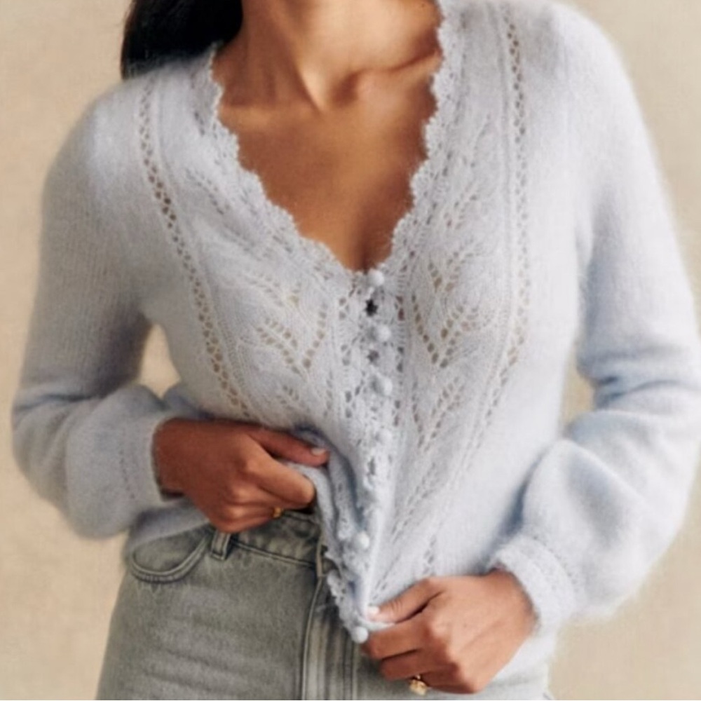 SÉZANE Angelo Cardigan in Sky Blue XS / US 2